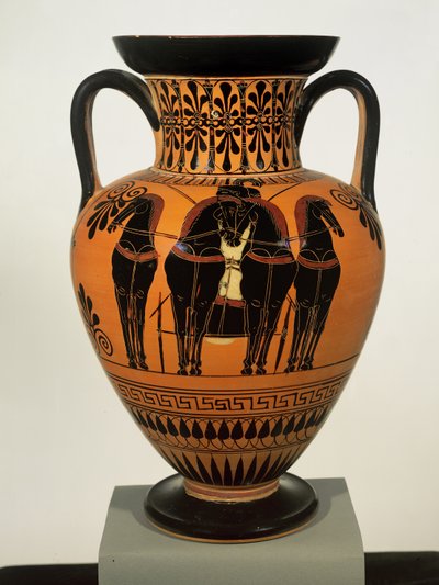 Attic svart-figur hals amfora, i stil med Antimenes målare, c.520 BC av Unbekannt