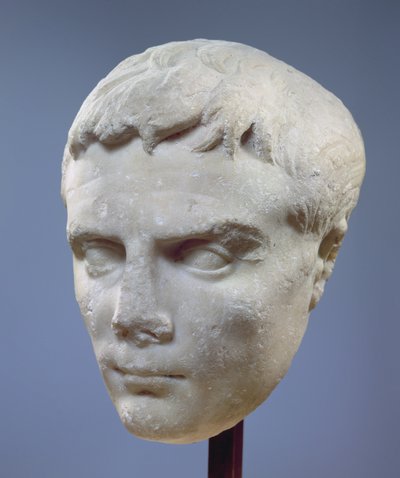 Augustus, marmorhuvud, c.27-20 f.Kr av Unbekannt