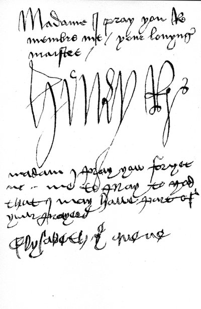 Autografinskriptioner och underskrifter av kung Henry VII och drottning Elizabeth av York (penna och bläck på veläng) (se även 441030) av Unbekannt