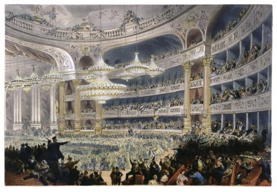 Bal i Paris, ca 1870 (litografi) av Unbekannter Künstler