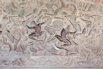 Basreliefer på det östra galleriet i Angkor wat, Kambodja av Unbekannter Künstler