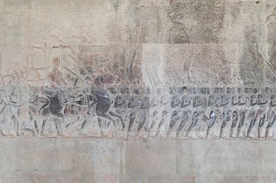 Basreliefer på södra galleriet i Angkor wat, Kambodja av Unbekannter Künstler