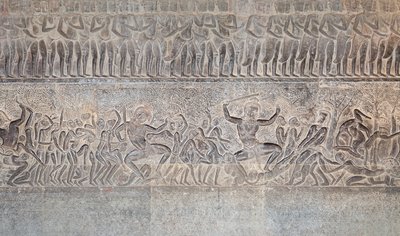 Basreliefer på södra galleriet i Angkor wat, Kambodja av Unbekannter Künstler