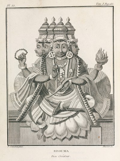 Brahma, den hinduiska skaparguden av Unbekannt