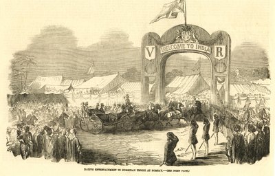 Brittisk ridhäst i Bombay, ca 1800-talet (illustration) av Unbekannter Künstler
