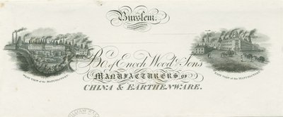 Burslem - Bill heading of Enoch Wood & Sons: gravyr, nd [?1800-talet] av Unbekannt