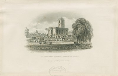 Burton-upon-Trent - St. Modwens Church: stålgravyr och [? 1800-talet] av Unbekannt