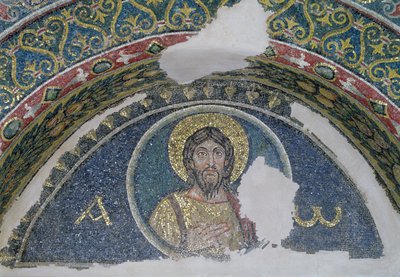 Byst av Kristus, lunett, 500-600-tal (mosaik) av Unbekannt