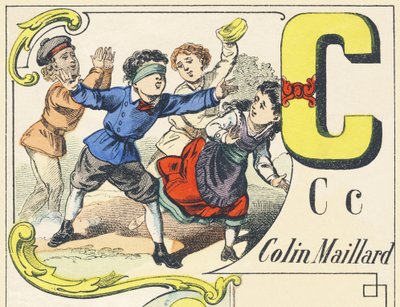 C : colin-maillard - Spelalfabetet, ca 1890 (illustration) av Unbekannt
