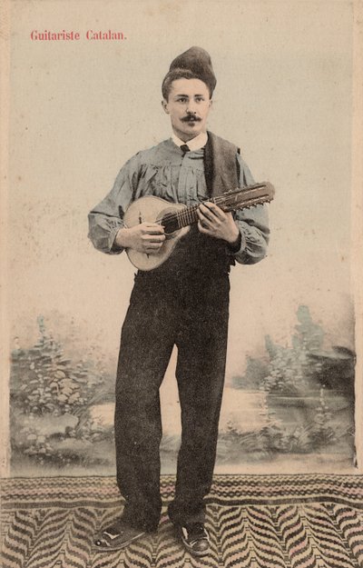 Katalansk gitarrist, ca 1910 (vykort) av Unbekannter Künstler