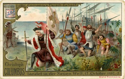Christofer Columbus anländer till den nya världen av Unbekannter Künstler