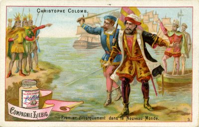 Christofer Columbus anländer till den nya världen av Unbekannter Künstler