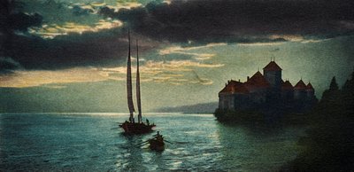 Château de Chillon - slottet vid Genèvesjön (nära Montreux) (vykort) av Unbekannter Künstler