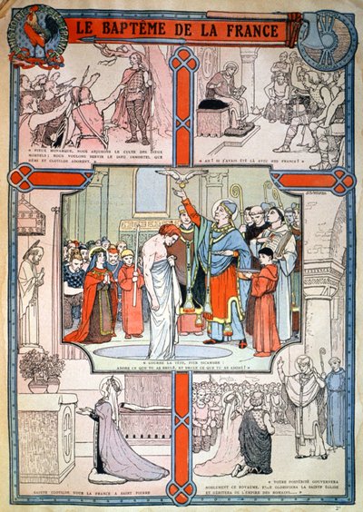 Clovis dop vid Saint Remi i Reims, ca 1930 (tryck) av Unbekannter Künstler