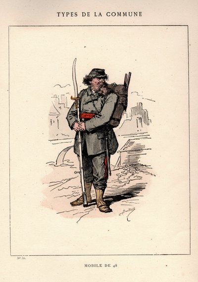 Paris Commune: kostym av MOBILE DE 48 i "" Les Communeux av Unbekannt