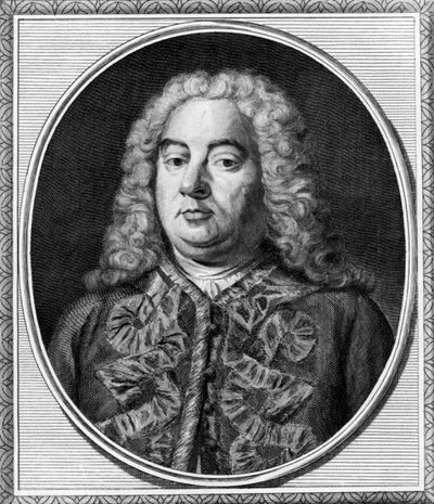 Kompositören George Handel, London, ca 1750 (s/v foto) av Unbekannt