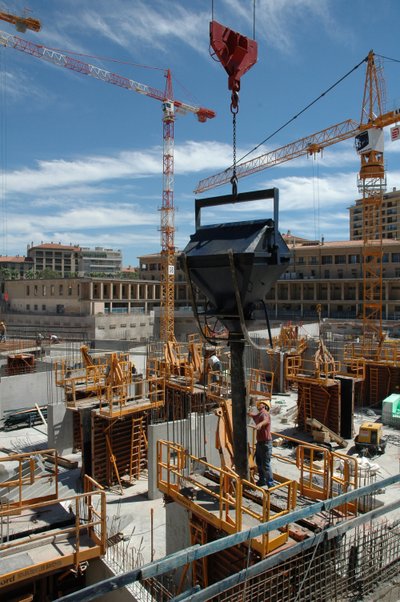 Byggarbetsplats för de nya stadsdelarna i Aix en Provence (Aix-en-Provence) av Unbekannter Künstler