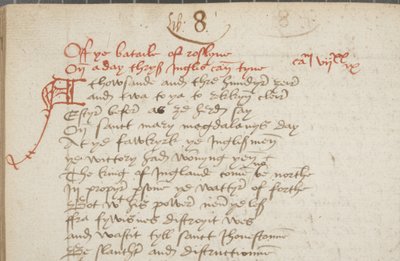 Kopia av krönikan Andrew av Wyntoun, Fol 325 verso, detalj, c.1550 (bläck på papper) av Unbekannt