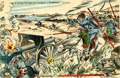 Kosackernas anfall vid Gumbinnen, 20 augusti 1914. av Unbekannter Künstler