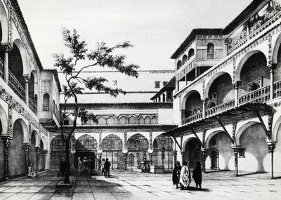 Gården till Kasbah-fästningen i Alger av J.B. and Brown J. Rowbotham