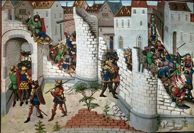 Korståg: intagandet av Jerusalem. Detalj. (miniatyr) av Unbekannter Künstler