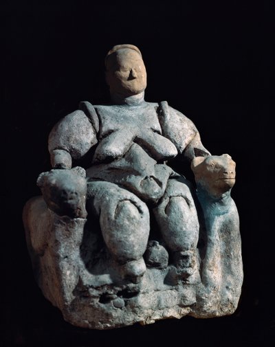 Deesse mer, statue de terre cuite. 8000-6000 AD kommer från Catal Huyuk av Unbekannt