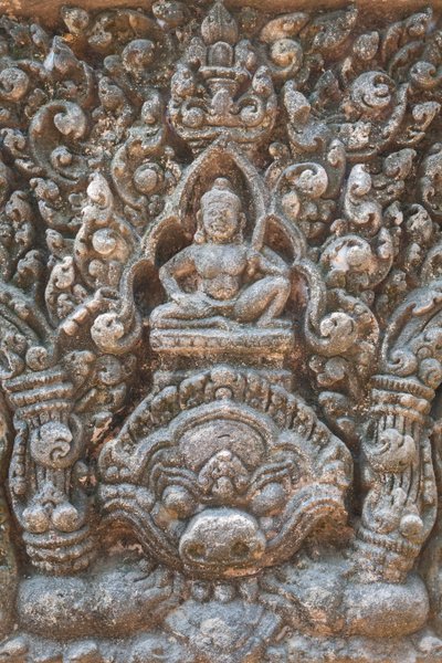Detalj av en överliggare med figuren av möjligen Indra på Kala, Baphuon-stil av Unbekannter Künstler