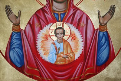 Detalj av en ikon i St Stephens bulgariska kyrka Istanbul Turquie av Unbekannt