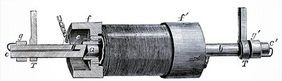 Diagram som visar en elektromagnet. av Unbekannt