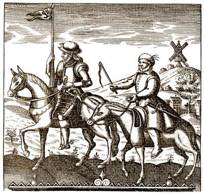 Don Quijote och Sancho Panza av Unbekannter Künstler