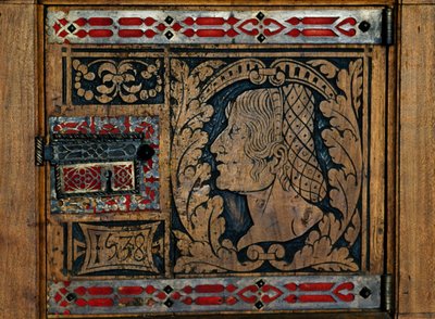Dörren arbetade i inläggningar, Issogne Castle, Valle d