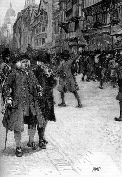 Dr Samuel Johnson tittar på Gordon Riots av Unbekannter Künstler