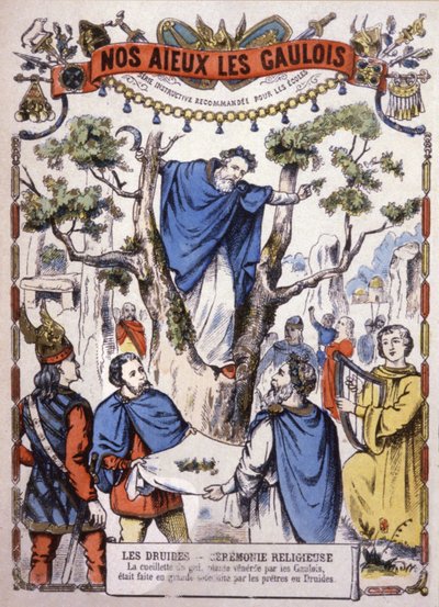 Druider plockar mistel, ca 1900 (illustration) av Unbekannter Künstler