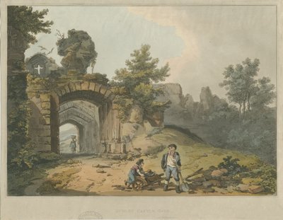 Dudley Castle - The Keep: färgad akvatintgravyr och [?1800-talet] av Unbekannt