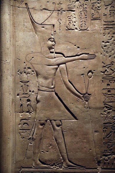Egypten, Medamud, Montu tempeldörr, detalj, 221-205 f.Kr. av Unbekannter Künstler