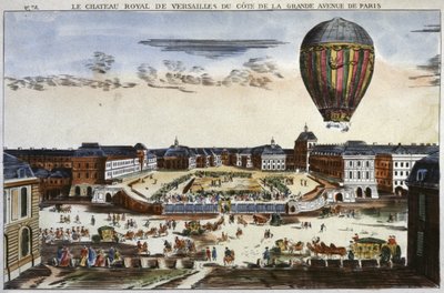 Experimentera med en varmluftsballong i Versailles av Unbekannter Künstler