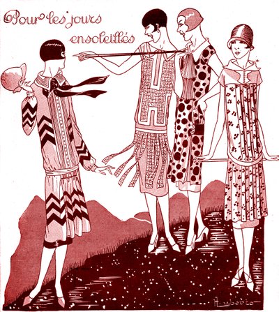Mode: dagklänningar i maj 1925 av Unbekannter Künstler