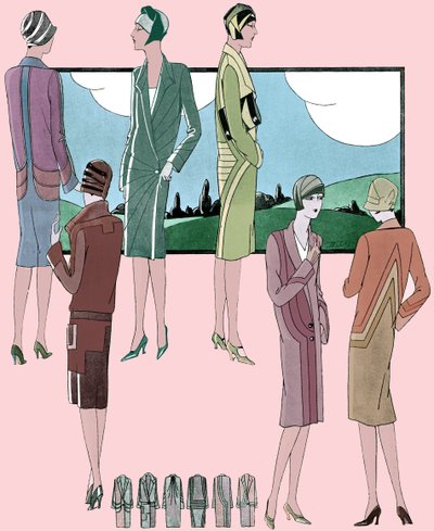 Mode: lätta kappor våren 1928 av Unbekannter Künstler