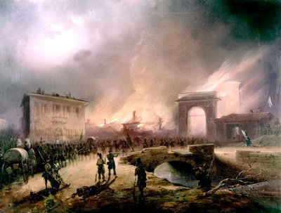 Brand och intagande av Rom av italienarna 20 september av Unbekannter Künstler
