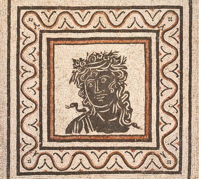 Golvmosaik med en bild av en årstid i mitten, tredje århundradet e.Kr., Roms nationalmuseum (museo nazionale romano), Rom, Italien av Unbekannter Künstler