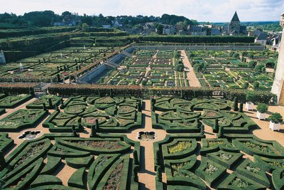 Frankrike, centrum, Loiredalen, trädgårdar vid slottet Villandry, trädgårdar av Benjamin Baud