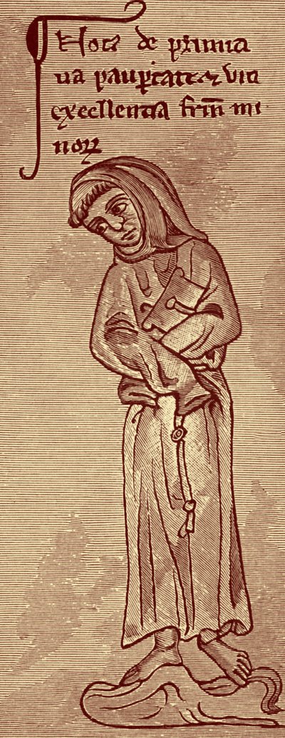 Franciscan - från teckning av Matthew Paris av Unbekannter Künstler