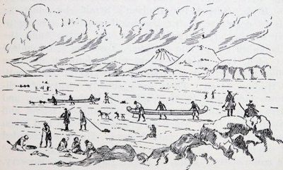 Franklins expedition till Polarhavet på isen av Unbekannter Künstler