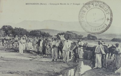 Franska legionärsoldater på patrull nära Atlasbergen, Marocko. vykort 1909 av Unbekannter Künstler