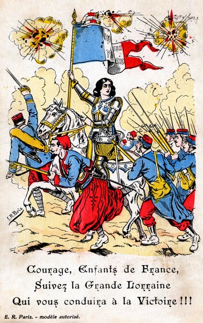 Fransk vykort som visar Jeanne d