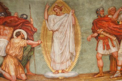 Fresk i St Pauls kyrka: St Pauls konvertering, Lyon, Frankrike av Unbekannt