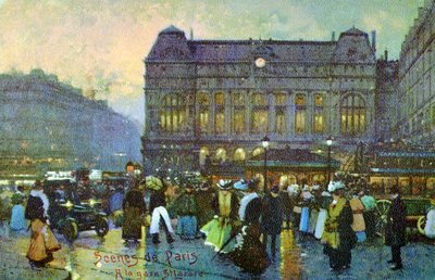 Gare St Lazare, Paris, ca 1900. av Unbekannter Künstler