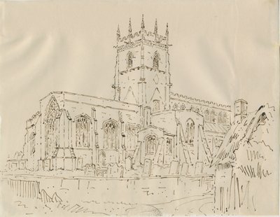 Gnosall Church: penn- och bläckteckning, nd [1830-talet] av Unbekannt