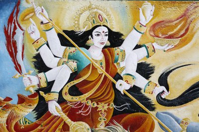Gudinnan Durga som besegrar ondskan, Katmandu, Nepal av Unbekannt