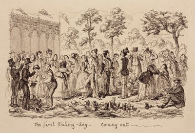 Stora utställningen 1851 "Den första shillingdagen - kommer ut" av Unbekannt